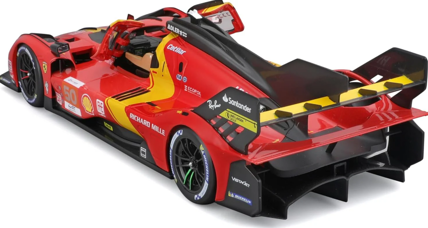 Bburago - Ferrari Racing - 2024 Ferrari 499P Le Mans Hypercar #50 - 1:18 Scale