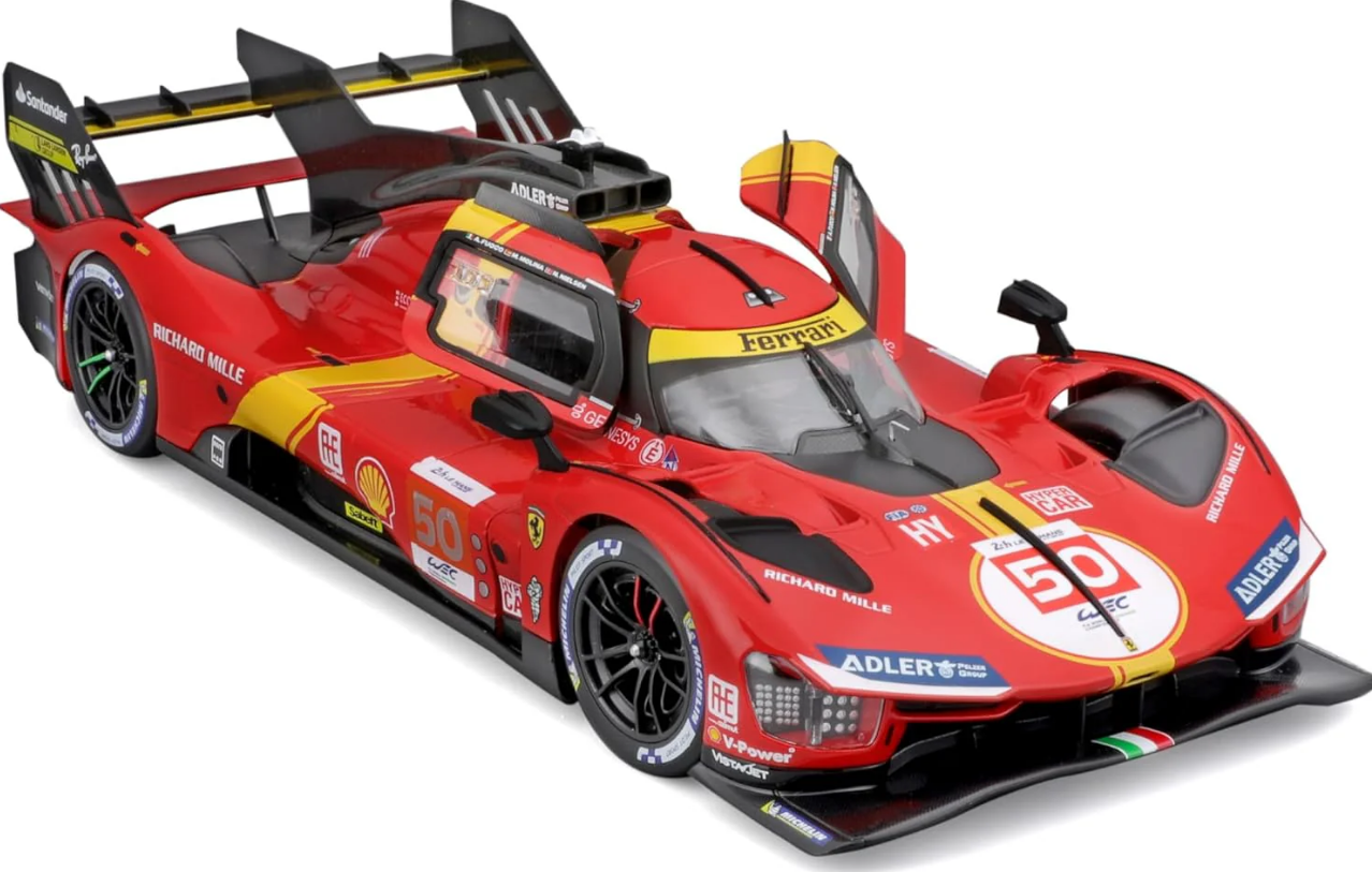 Bburago - Ferrari Racing - 2024 Ferrari 499P Le Mans Hypercar #50 - 1:18 Scale