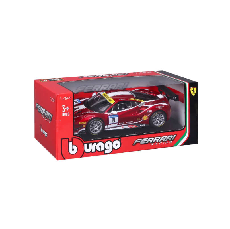 Bburago - Ferrari Racing - 2017 Ferrari 488 Challenge #11 Formula Racing - 1:24 Scale