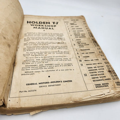General Motors Holden Service Division - Holden Shop Manual: F.J. Series - 284 Pages