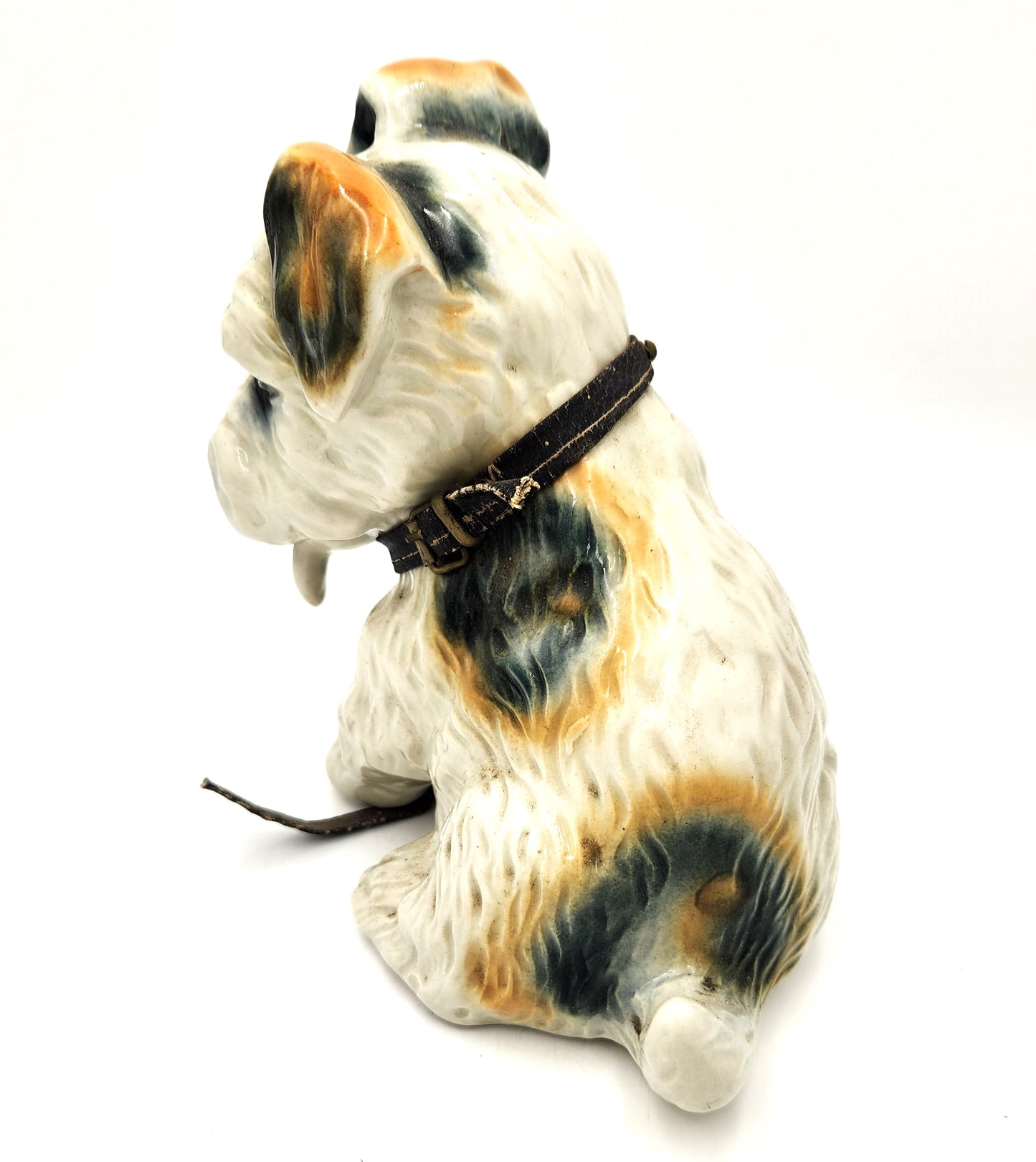 Ceramic Terrier with Leather Collar - 19cm