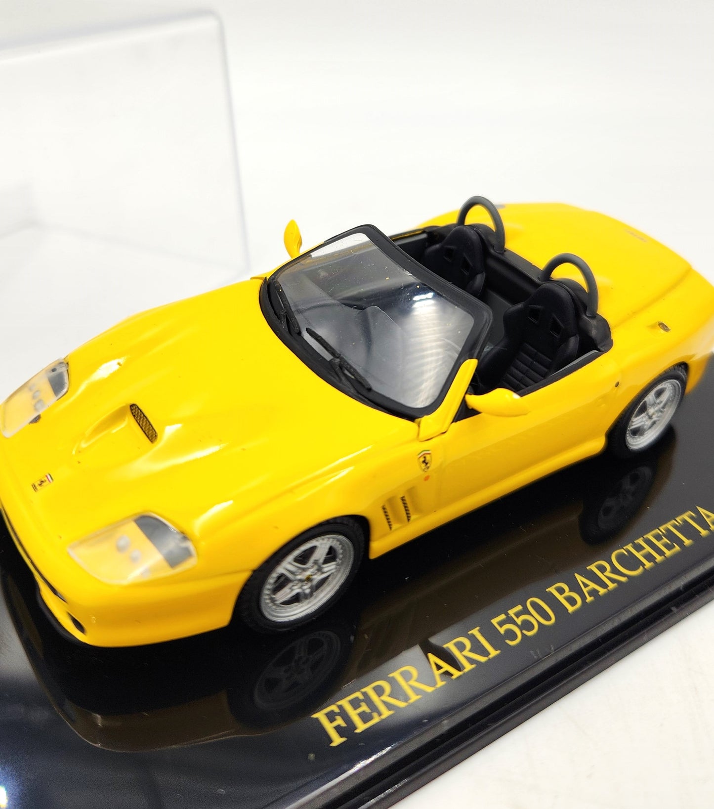 Ferrari 350 Barchetta (Ferrari Yellow) in Acrylic Display Box - 1:43 Scale