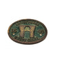 Brass Shropshire Union Canal 1846 Waterways Plate with Green Background - 10cm