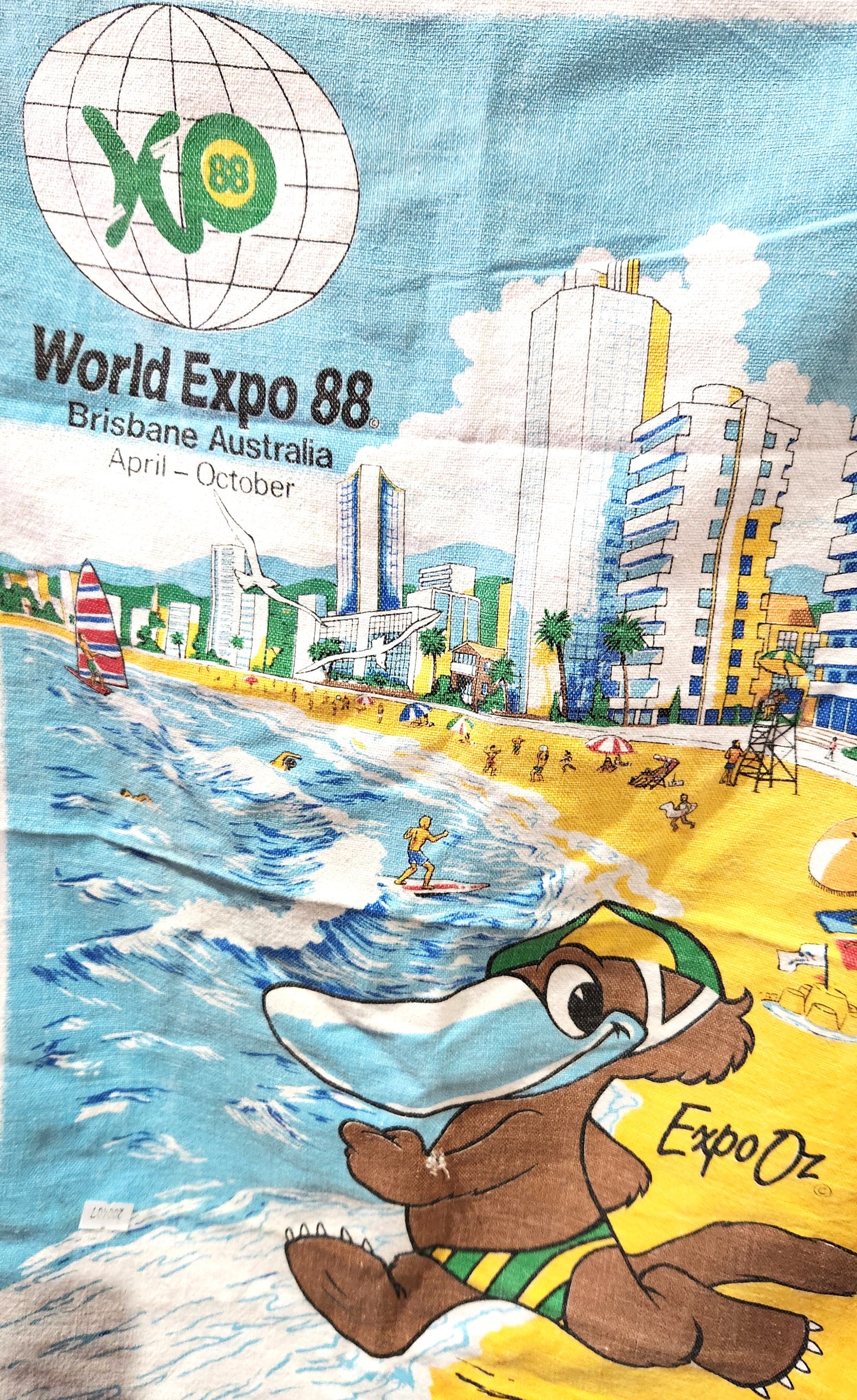 Vintage World Expo '88 Tea Towel - 72cm