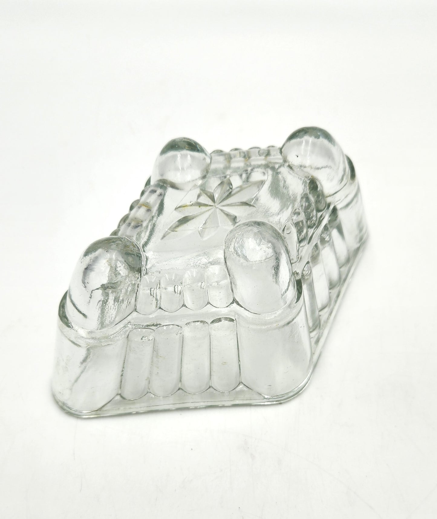 Vintage Glass Diamond Shaped Jelly Mould - 17cm