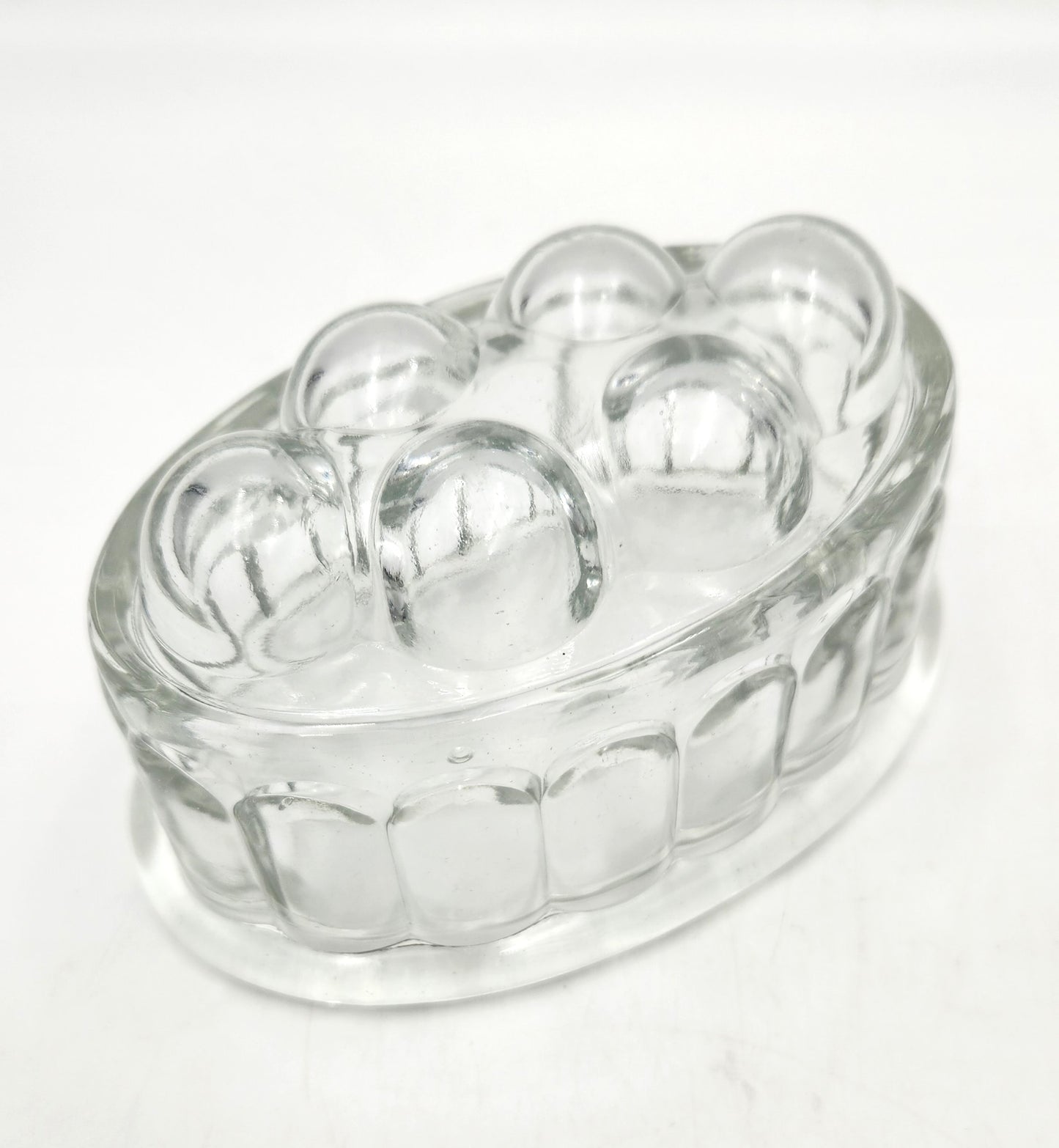 Vintage Glass Oval Shaped Jelly Mould - 16 cm