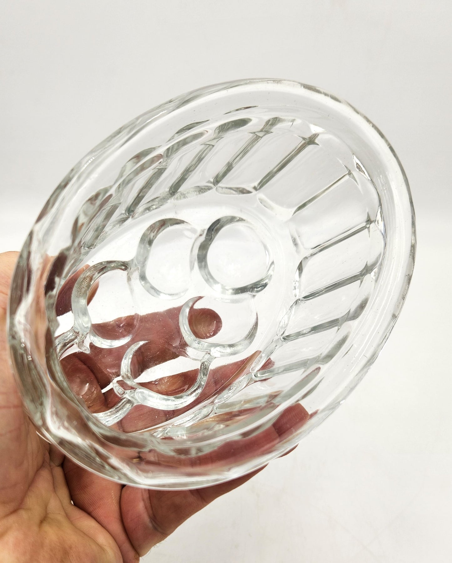 Vintage Glass Oval Shaped Jelly Mould - 16 cm