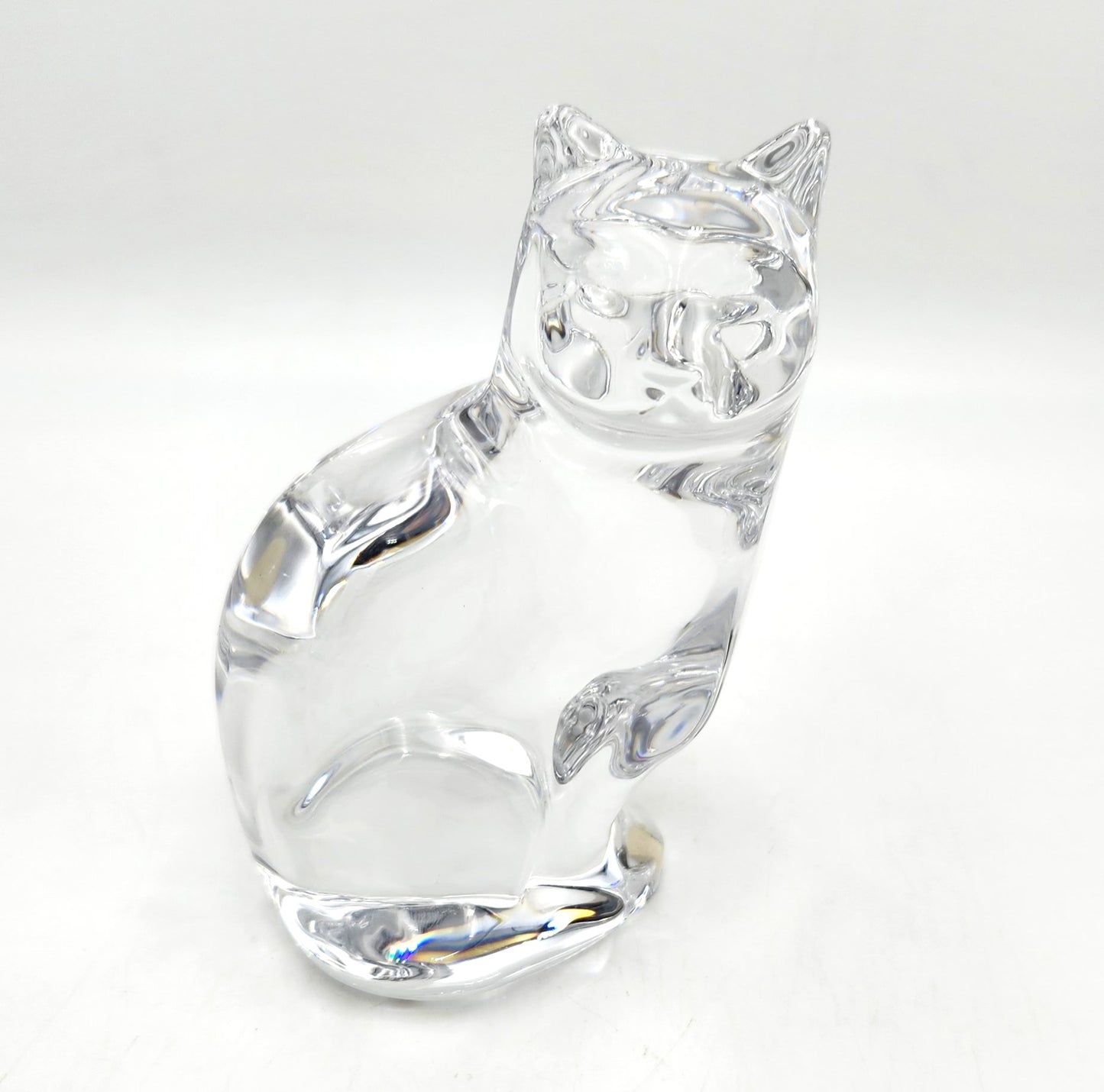 Vintage Orrefors Crystal Glass Cat - 13cm