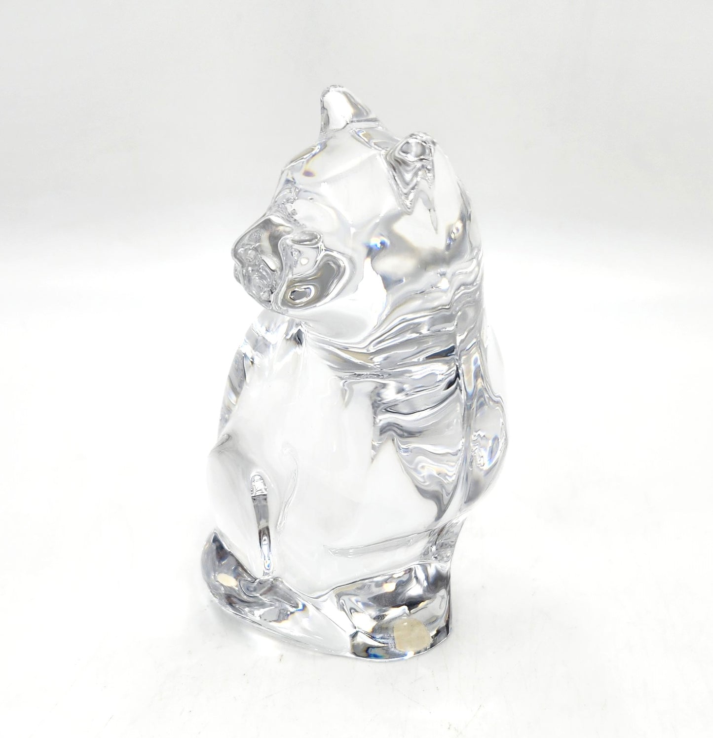 Vintage Orrefors Crystal Glass Cat - 13cm