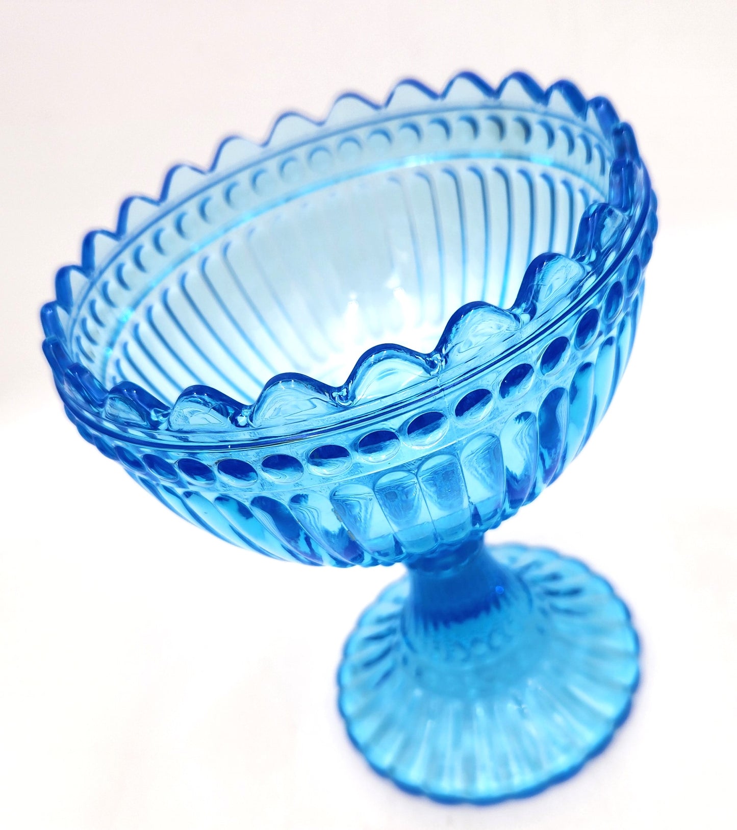 Pretty Blue Glass Sweetie Bowl - 15cm