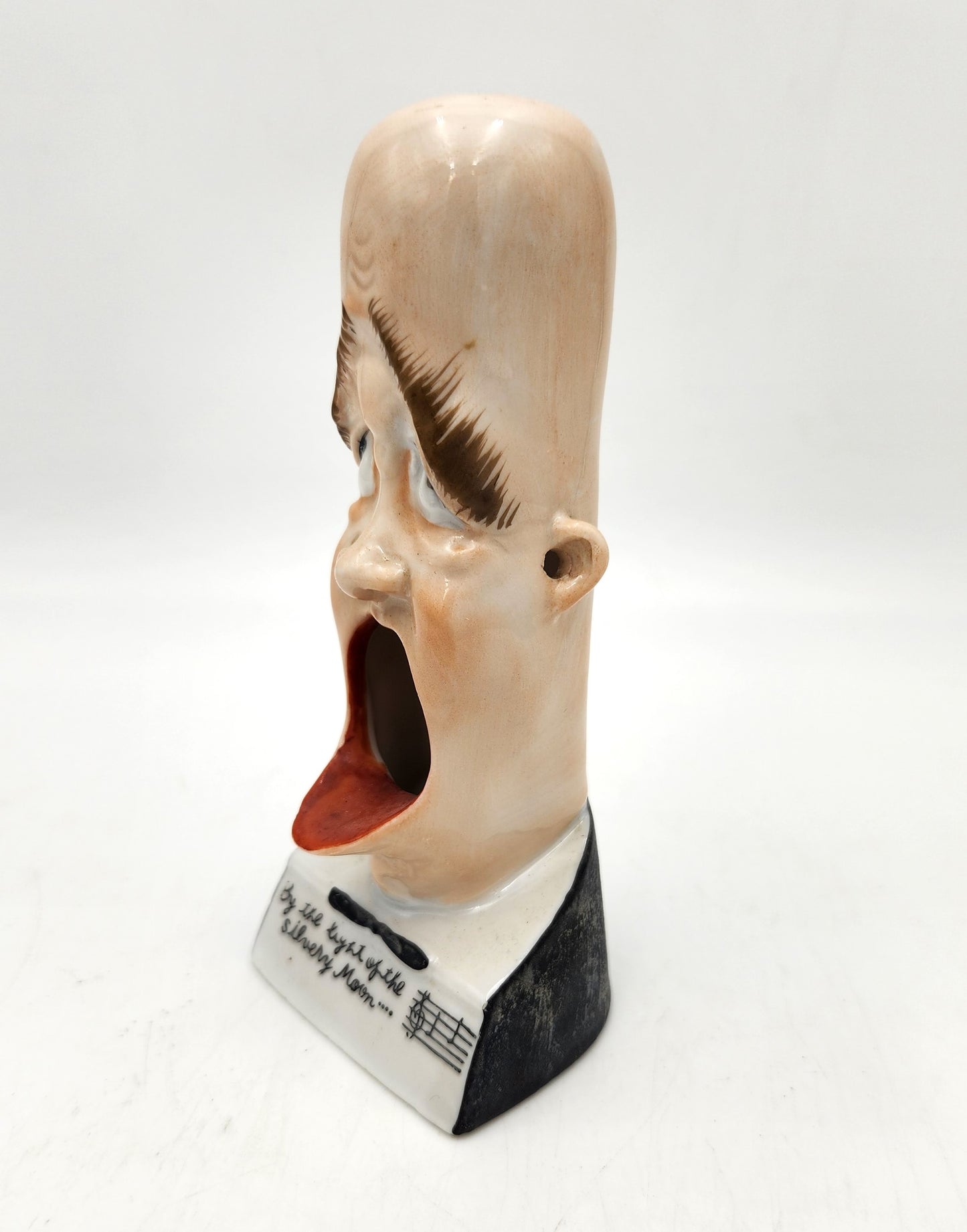 Ceramic Novelty Ugly Face Ashtray 'By The Light of the Silvery Moon' - 14cm