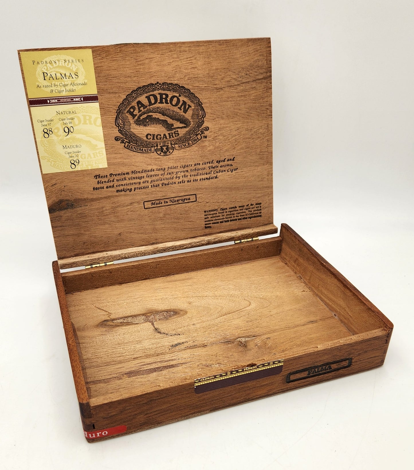 Timber Cigar Box 'Padron Cigars' - Meduro (Red Sticker) - 23cm x 18cm