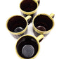 Retro Set of 4 Ceramic Coffee Mugs - Made in Japan - 9cm