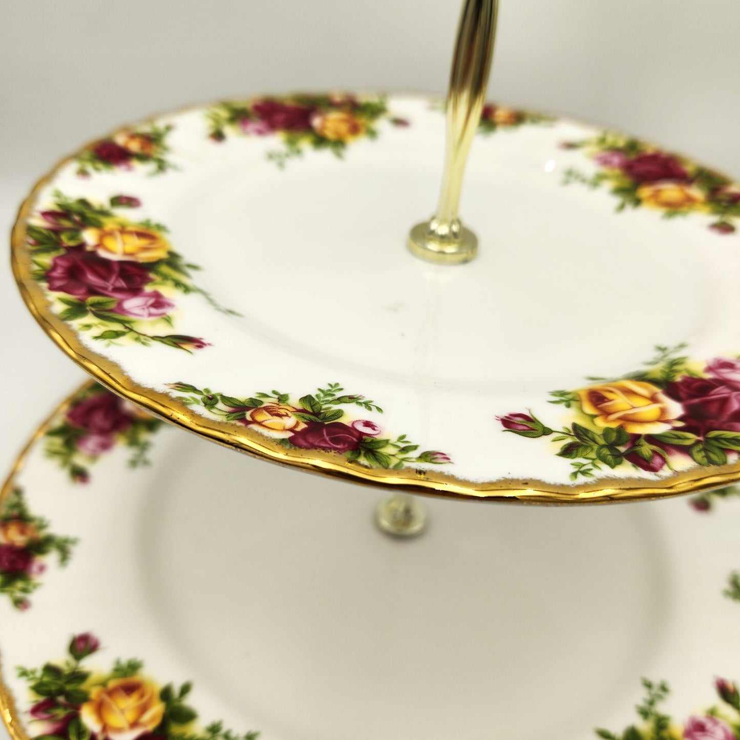 Royal Albert 'Old Country Roses' 2 Tier Cake Plate with Handle - 25cm