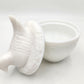 Milk Glass Chicken Lidded Bowl - 12cm