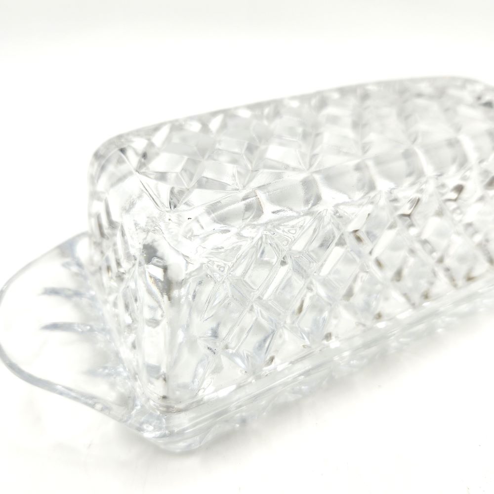 Rectangular Glass Butter Dish - 22cm