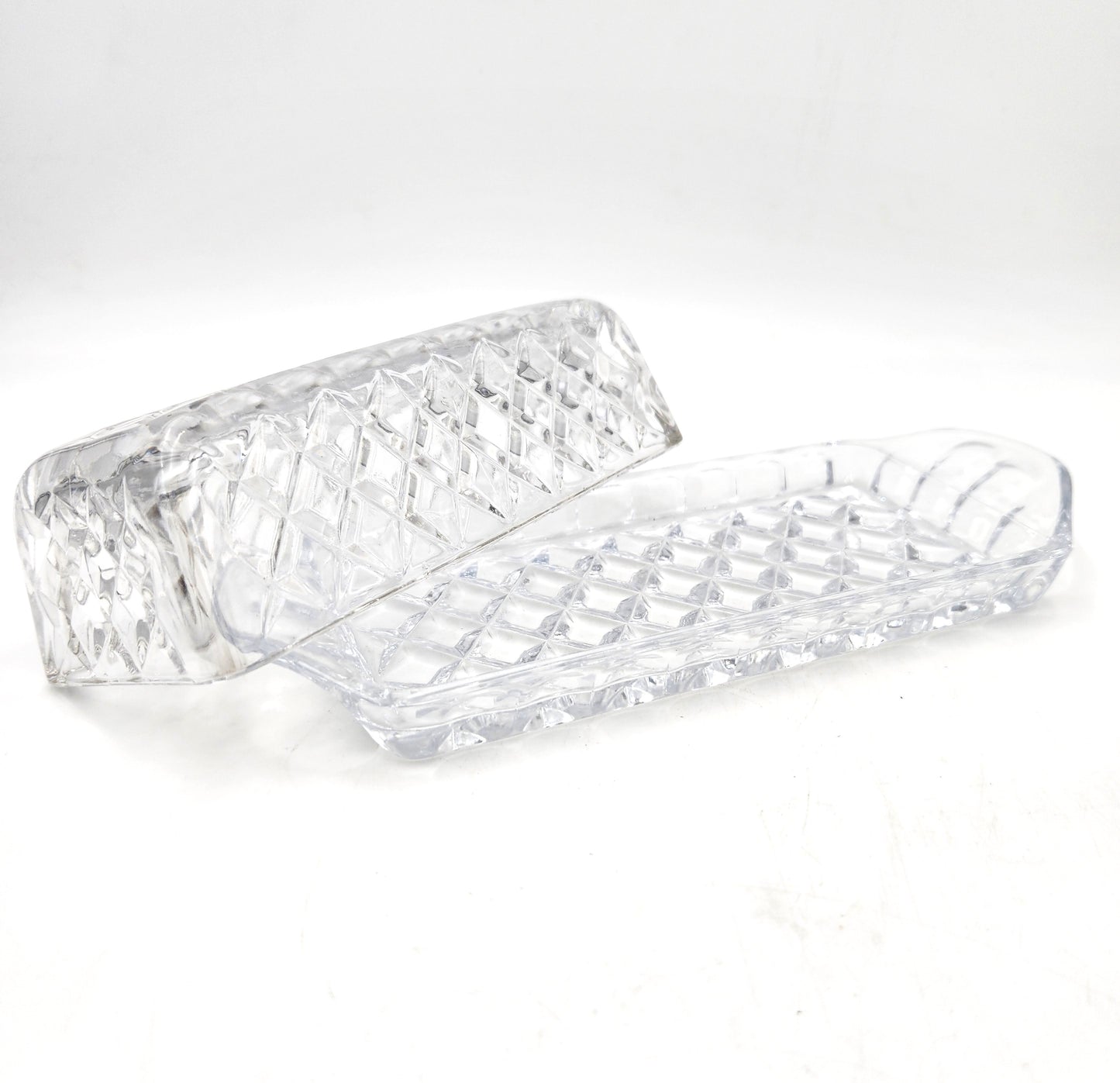 Rectangular Glass Butter Dish - 22cm