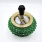 Vintage Green Bubble Glass Spinning Ashtray - 12cm