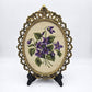 Framed Floral Tapestry behind Glass - 28cm