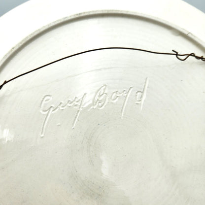 Gorgeous Pottery Plate - Inscribed 'Guy Boyd' Signed 'M. Talbot - 24cm