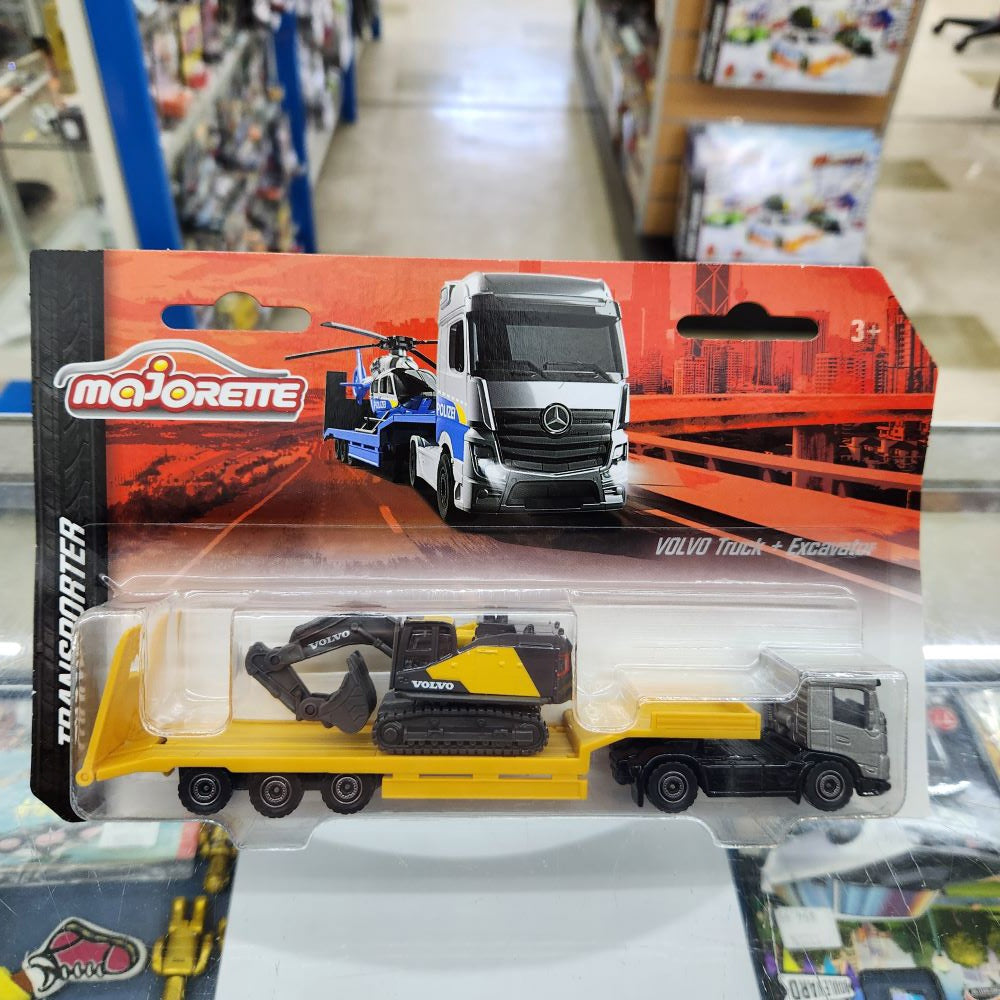 Majorette - Transporter - Volvo Truck + Excavator