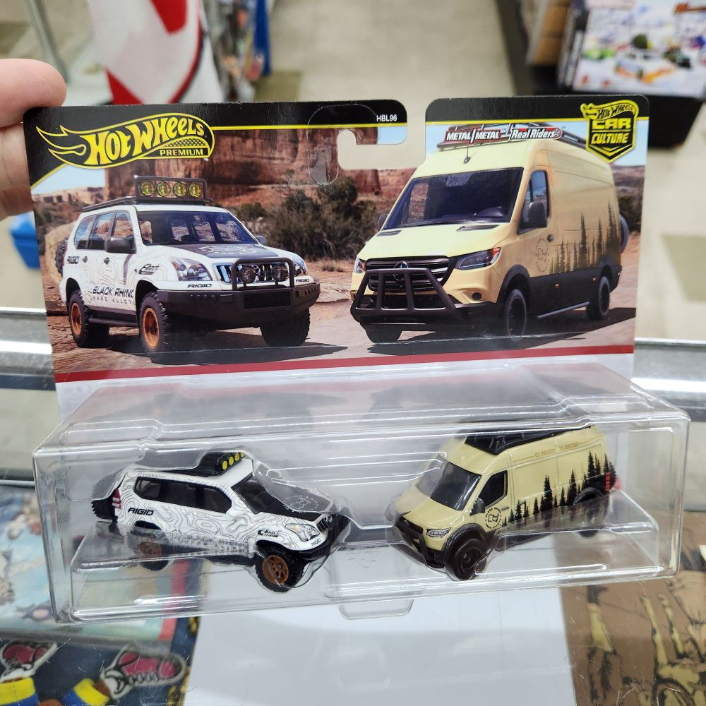 Hot Wheels Premium - Car Culture - 2 Pack - Toyota Land Cruiser + Mercedes Sprinter