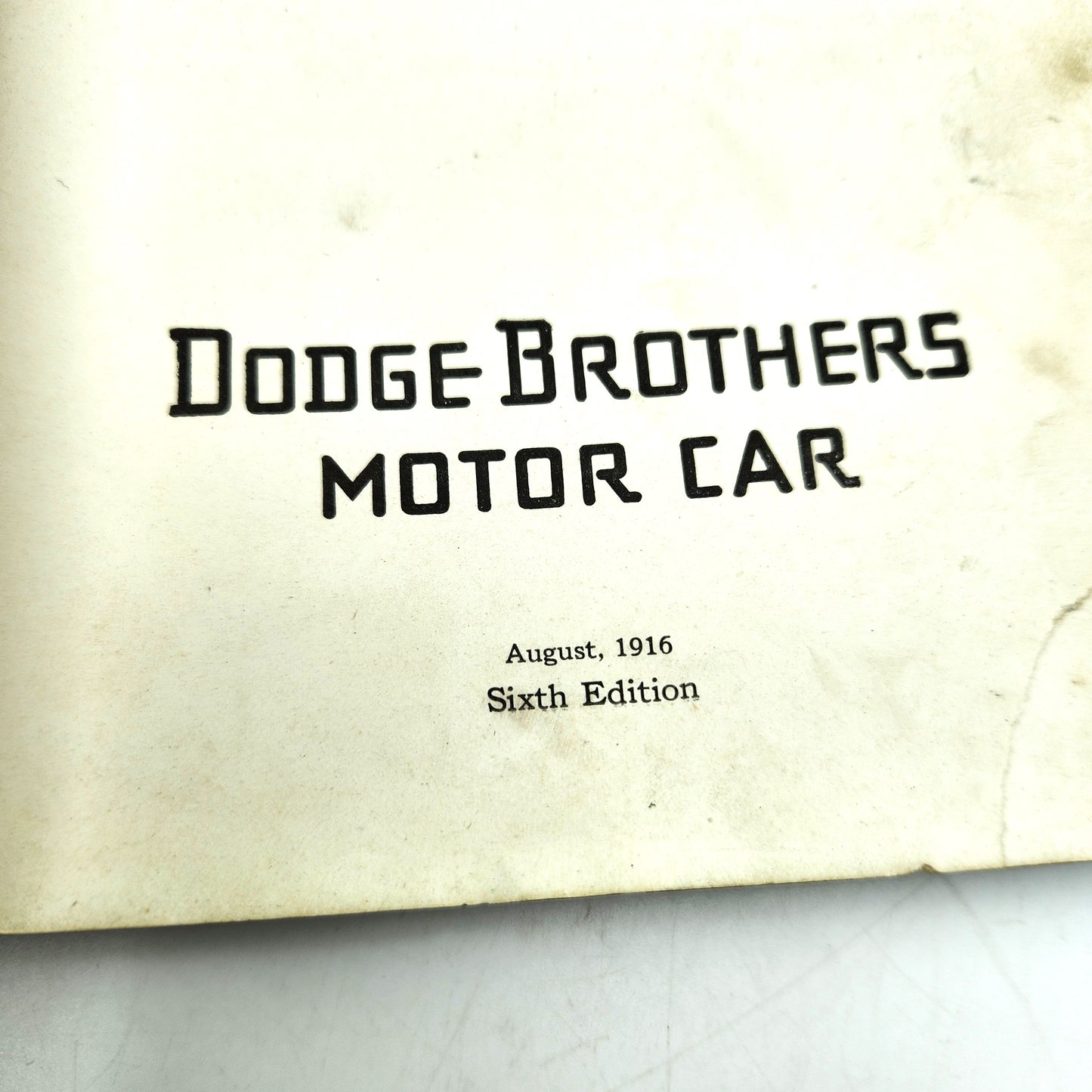 Paperback - Book of Information: Dodge Brothers Motor Car - 62 Pages