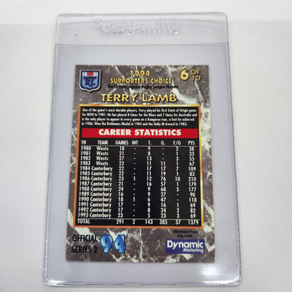 NSWRL - 1994 Supporters Choice Top 10 Gold - Terry Lamb #6