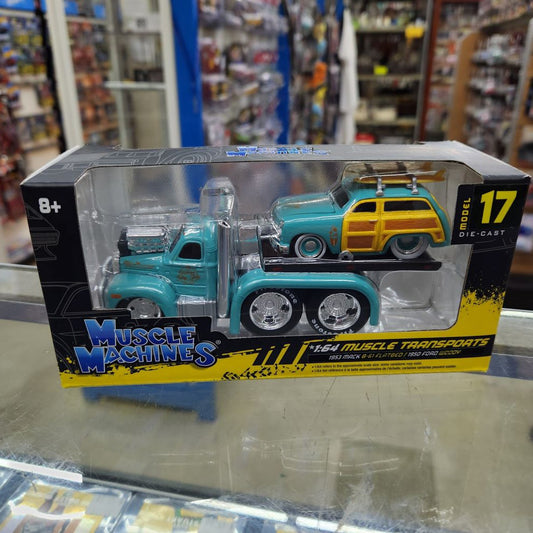 Maisto Muscle Machines - Transports - Series 6 - 1953 Mack Flatbed/1950 Ford Woody (Model 17)