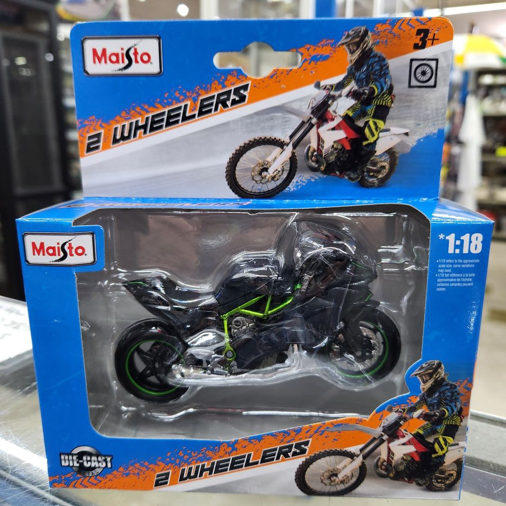 Maisto - 2 Wheelers - Kawasaki Road Bike (Green/Black) - 1:18 Scale