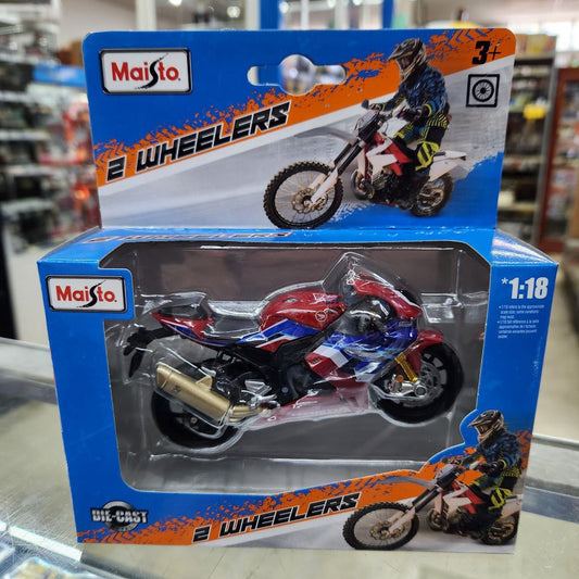 Maisto - 2 Wheelers - Honda Road Bike (Red/Blue) - 1:18 Scale