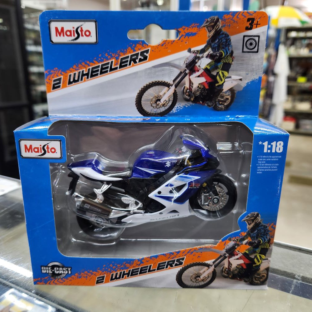 Maisto - 2 Wheelers - Suzuki Road Bike (Blue/White) - 1:18 Scale