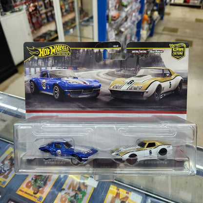 Hot Wheels Premium - Car Culture - 2 Pack - Custom Corvette Stingray + '69 Copo Corvette