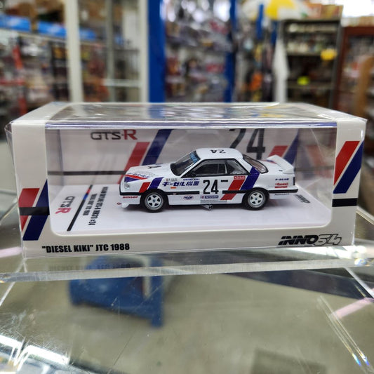 INNO64 - Nissan Skyline GTS-R (HR31) #24 'Diesel Kiki' JTC 1988 (White/Red/Blue)