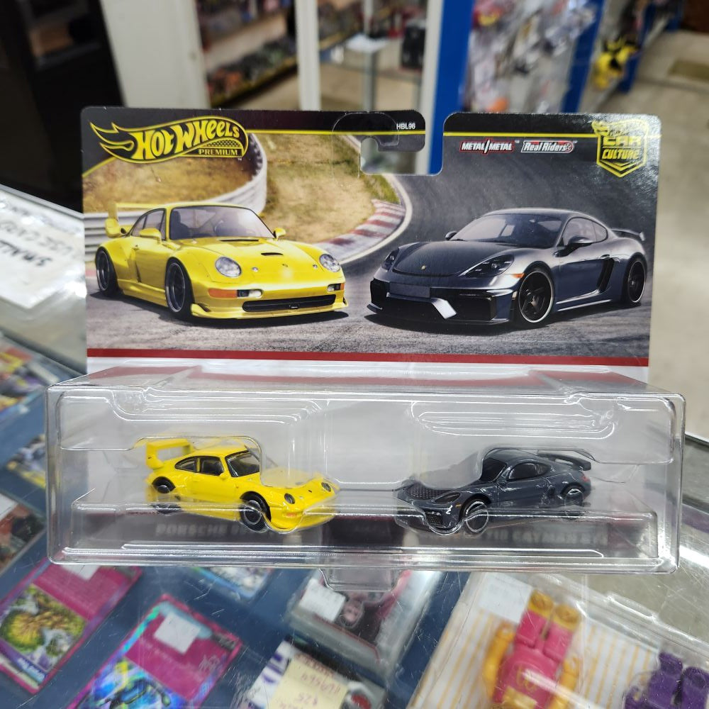 Hot Wheels Premium - Car Culture - 2 Pack - Porsche 993 GT2/Porsche 718 Cayman GT4