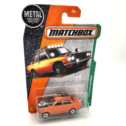 Matchbox - 1970 Datsun 510 Rally (Orange) - Long Card