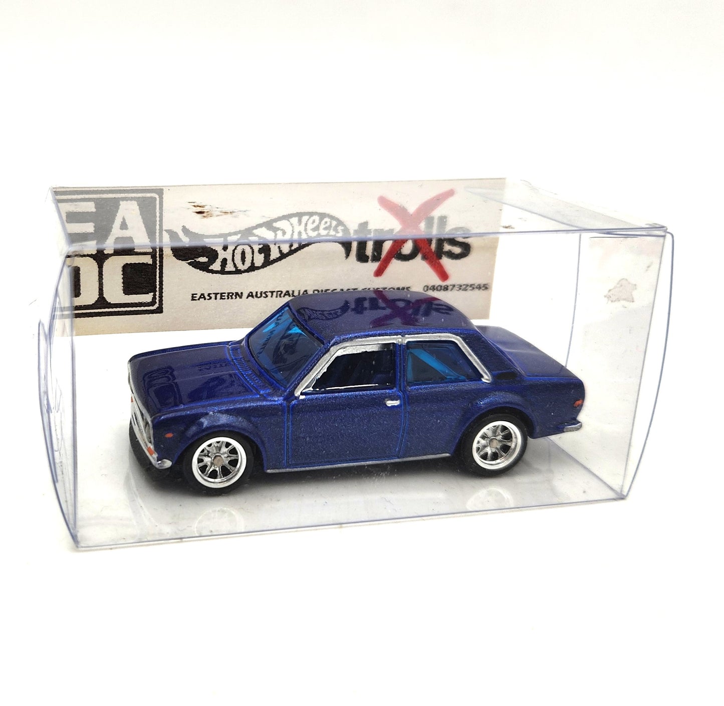 Uncarded - Hot Wheels - '71 Datsun Bluebird 510 (Blue Custom) - 1:64 Scale