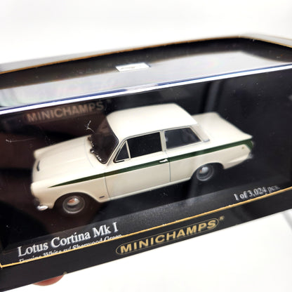Minichamps - 1963 Lotus Cortina Mk I (Ermine White/Sherwood Green) - 1:43 Scale