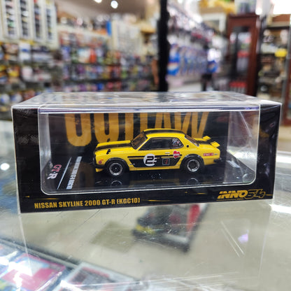 INNO64 - Nissan Skyline 2000GT-R (KGC10) 'Outlaw' Yellow/Black - 1:64 Scale