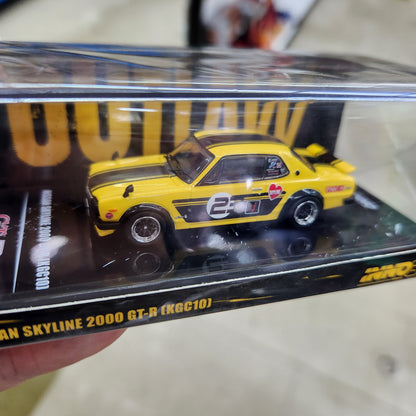 INNO64 - Nissan Skyline 2000GT-R (KGC10) 'Outlaw' Yellow/Black - 1:64 Scale