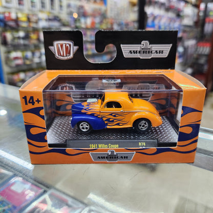 M2 Machines - 'Auto-Meets' Mix 78 - 1941 Willys Coupe (Orange/Blue)