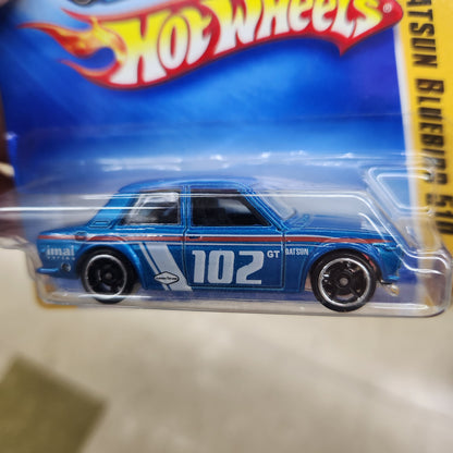 Hot Wheels - Datsun Bluebird 510 #102 (Blue) (2009) - Short Card
