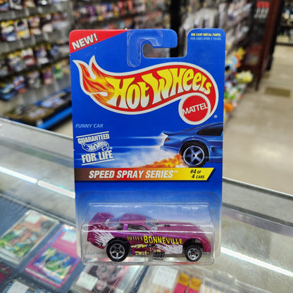 Hot Wheels - 'Speed Spray Series' Funny Car (1997) Pearl Pink - Long Card