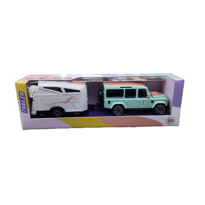 Majorette - Pink Drivez - Land Rover Defender 110 + Horse Trailer