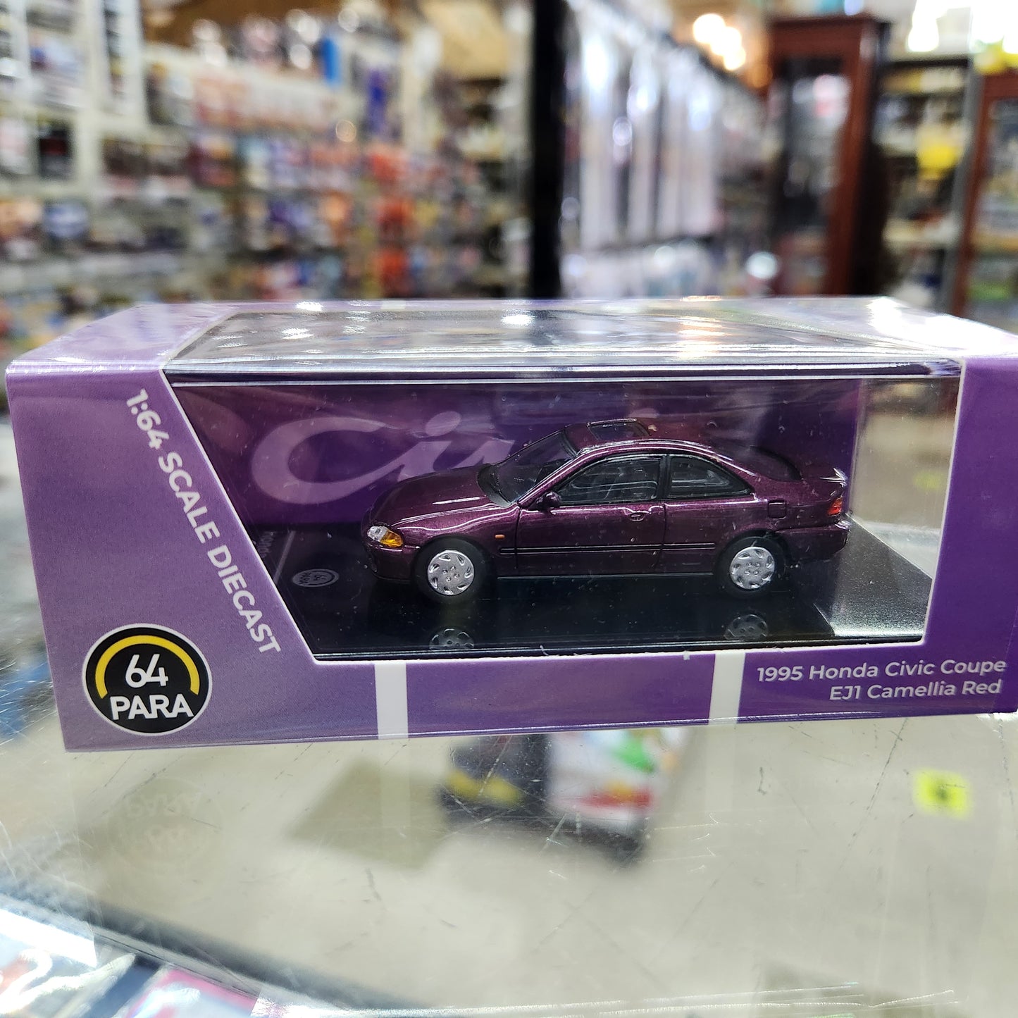 Para64 - 1995 Honda Civic Coupe EJ1 (Camellia Red) RHD- 1:64 Scale