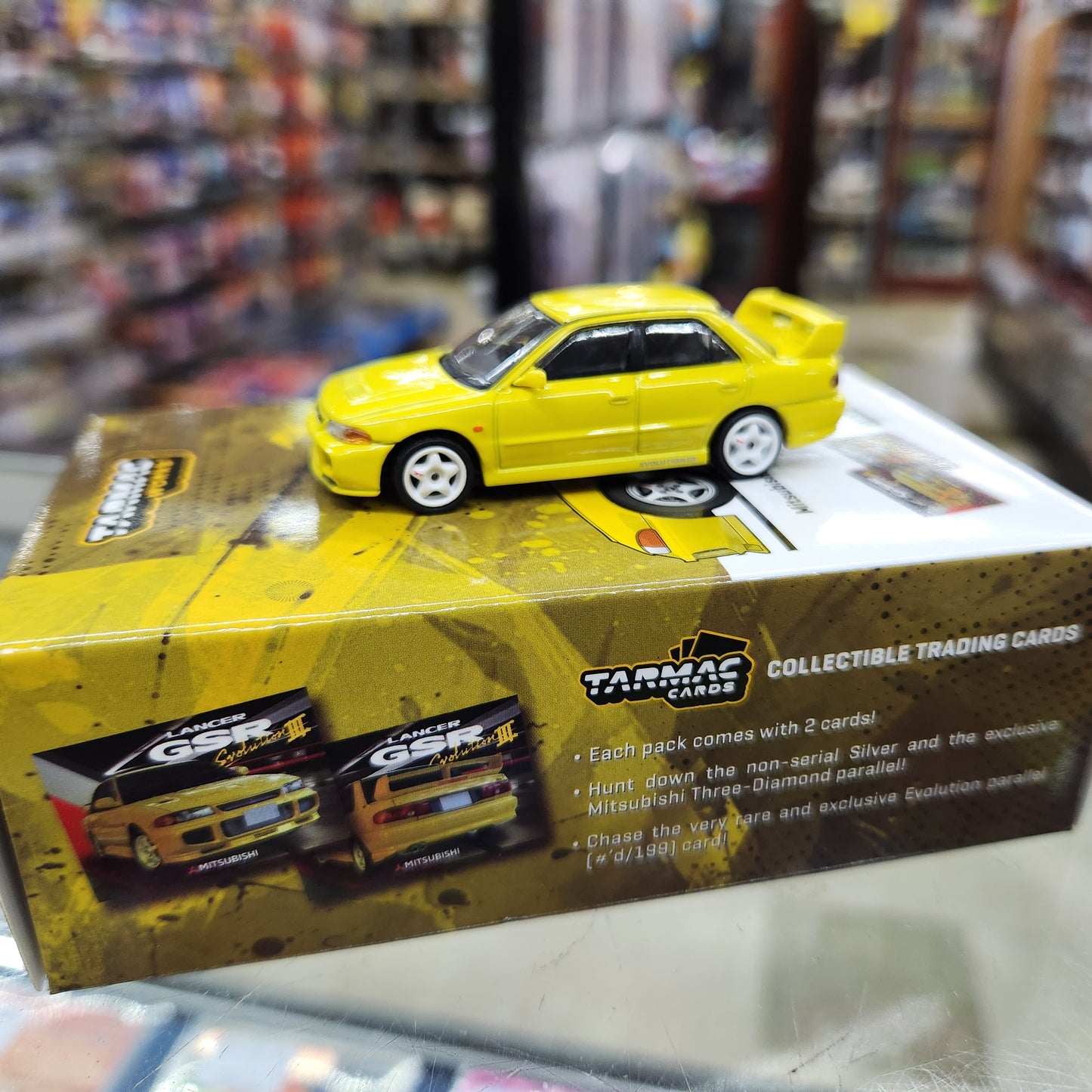 Tarmac Works - Mitsubishi Lancer GSR Evolution III (Yellow) - 1:64 Scale