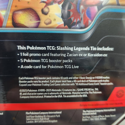 Pokemon TCG - Slashing Legends Tin - Zacian ex