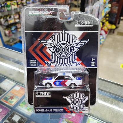 Greenlight - Datsun 510 'Indonesia Police'  (Bishop Exclusive) - 1:64 Scale