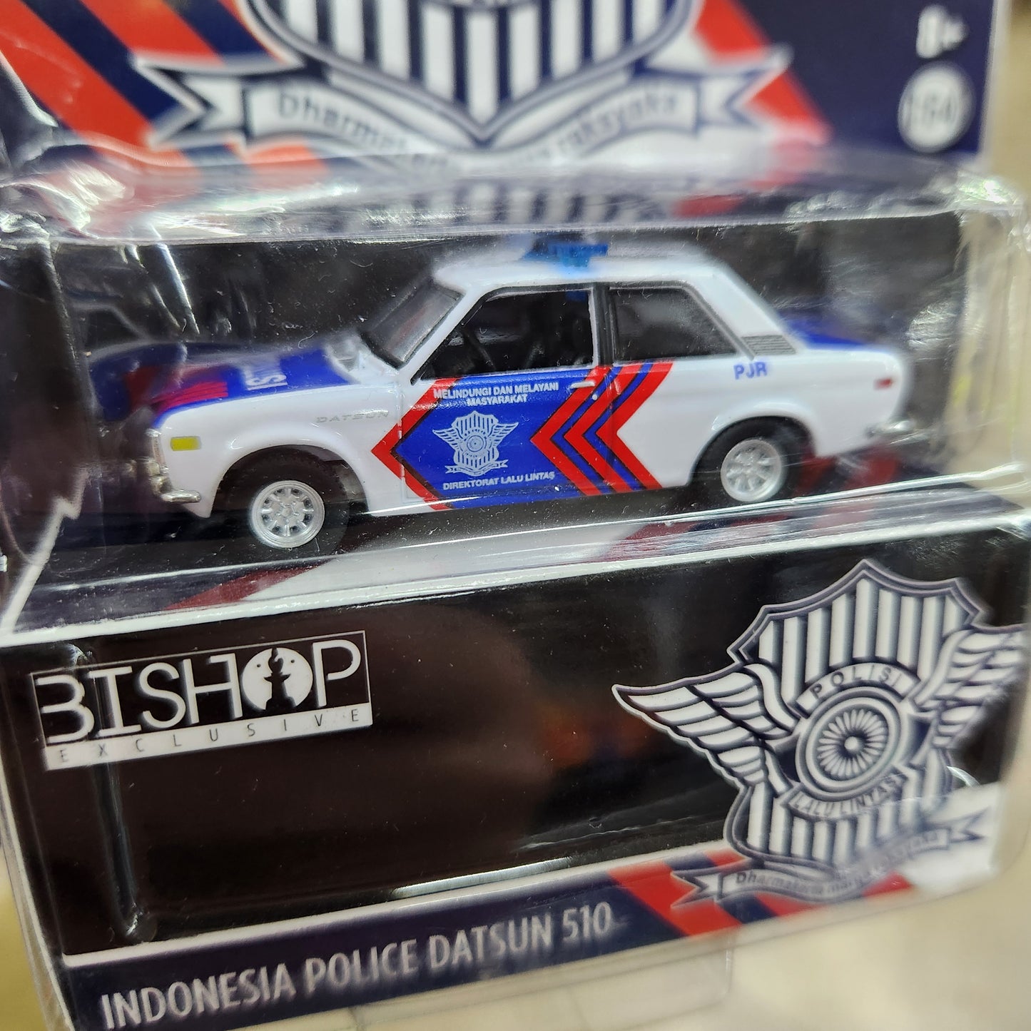 Greenlight - Datsun 510 'Indonesia Police'  (Bishop Exclusive) - 1:64 Scale