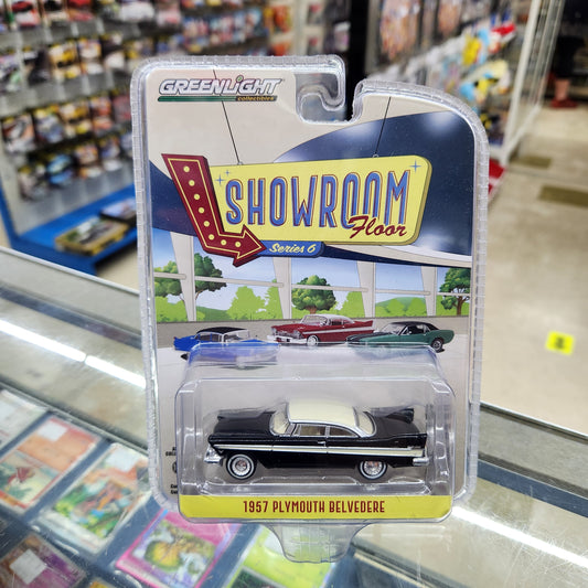 Greenlight - 'Showroom Floor' Series 6 - 1957 Plymouth Belvedere (Jet Black & Sand Dune White) - 1:64 Scale